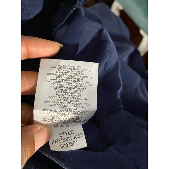 Ellen Tracy Blue Jacket Wind Breaker Zip Up Spring Fall Casual Size L - Picture 10 of 12